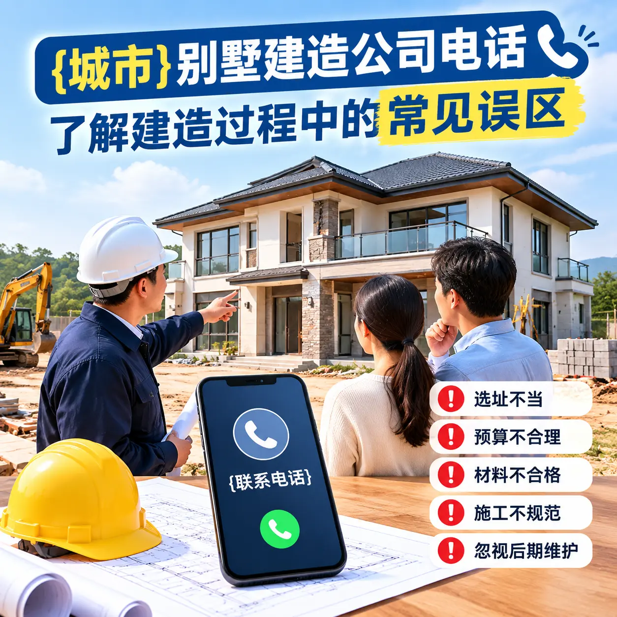 遵义别墅建造公司电话,了解建造过程中的常见误区